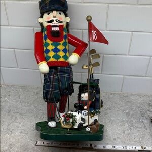 Vintage 14” Bombay Nutcracker Golfer and Caddy Figurine.